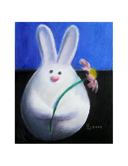 Love Bunny, oil on canvas